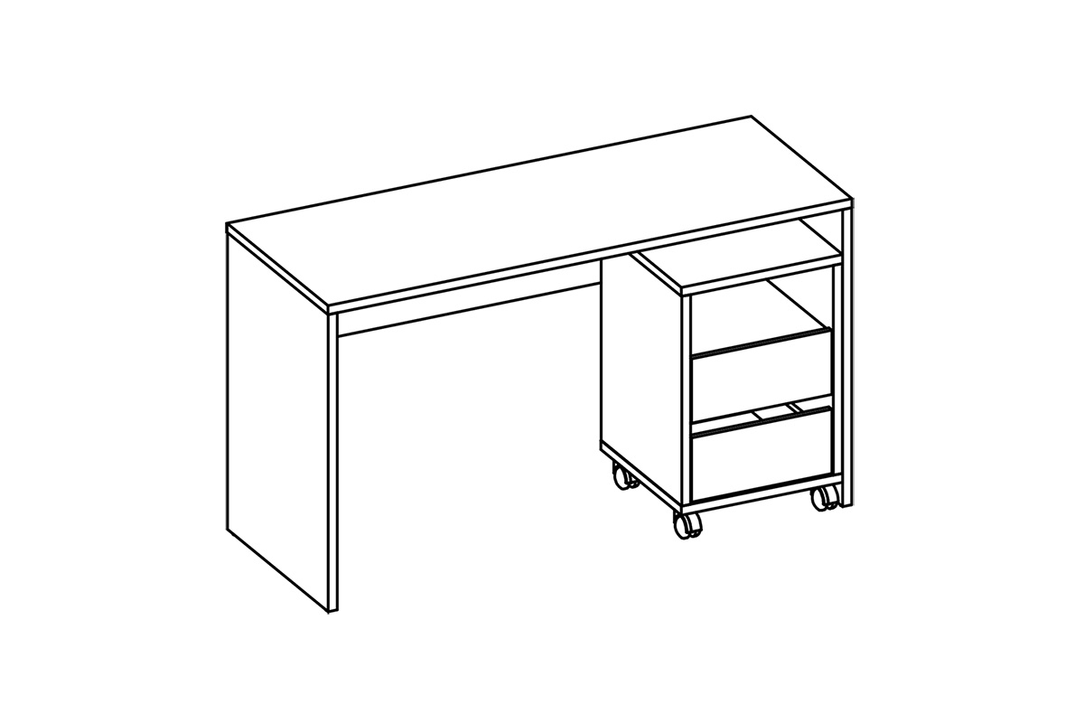 Moderní psací stůl s úložným prostorem Agapi - Bílý Nábytek do kanceláře