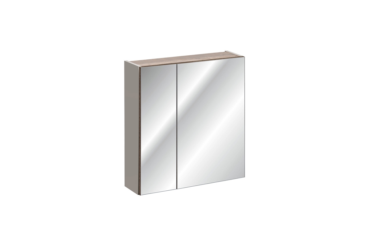 Skříňka závěsná zrcadlová Santa Fe Taupe 60 cm - křemíková šedá Skříňka se zrcadlem do lazienki Comad 