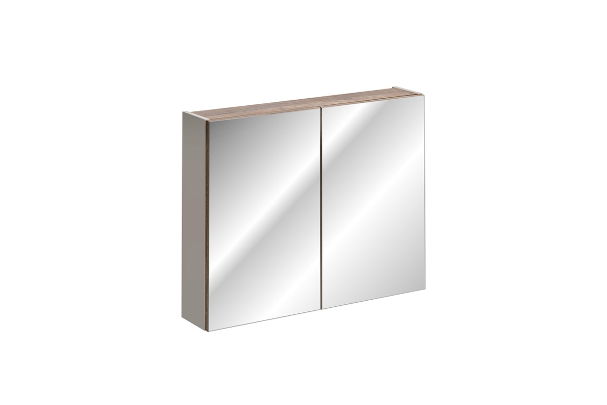 Skříňka závěsná zrcadlová Santa Fe Taupe 80 cm - křemíková šedá Skříňka zrcadlová comad 