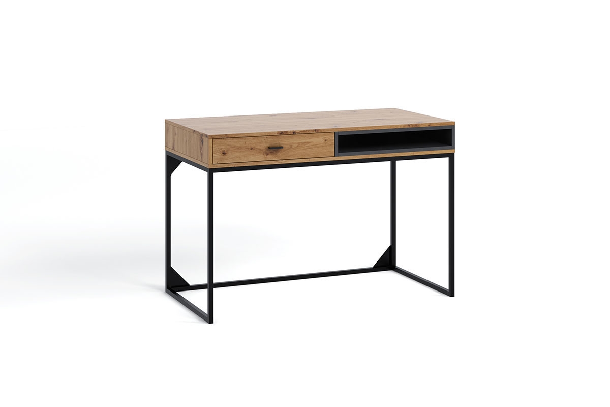 Písací stôl so zásuvkou Maleza - Dub artisan / Čierny Písací stôl