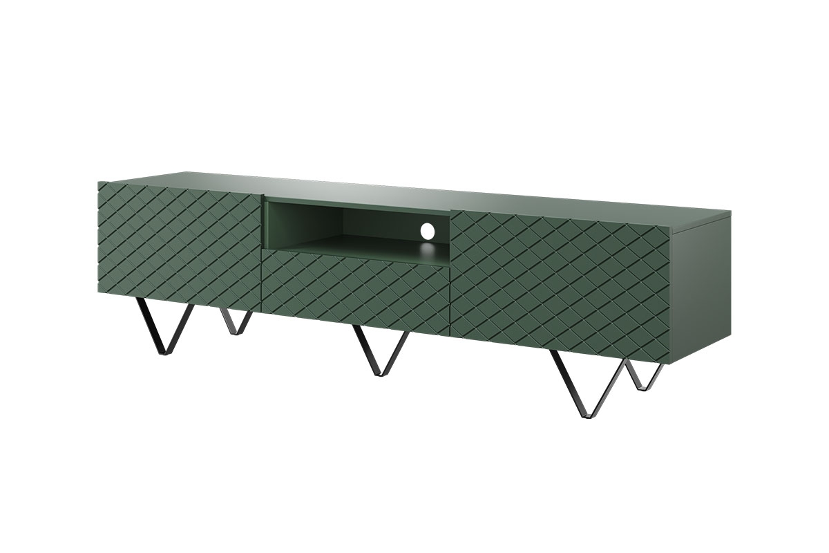 TV stolík Scalia s otvorenou policou 190 cm - labrador mat / čierne nožičky zielona szafka rtv