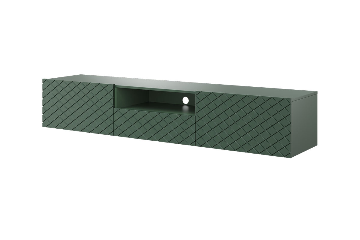 SCALIA 190 2K1SZ TV-szekrény, nyitott polccal, falra szerelhető - matt sötétzöld zielona szafka rtv
