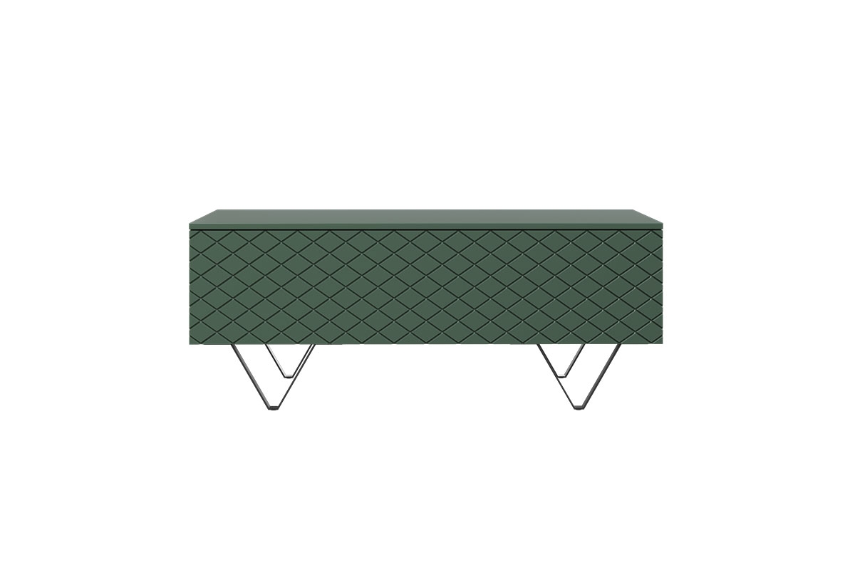 Scalia 120 2K dohányzóasztal fiókkal - sötétzöld matt / fekete Lábak Konferenční stolek s úložným prostorem