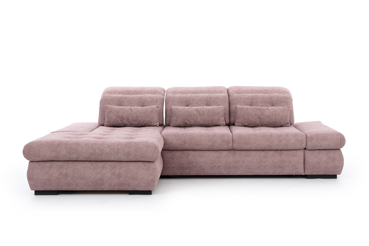 Set de canapea de colț cu funcție de dormit Majores Mini Canapea de colț roz pentru camera de zi 