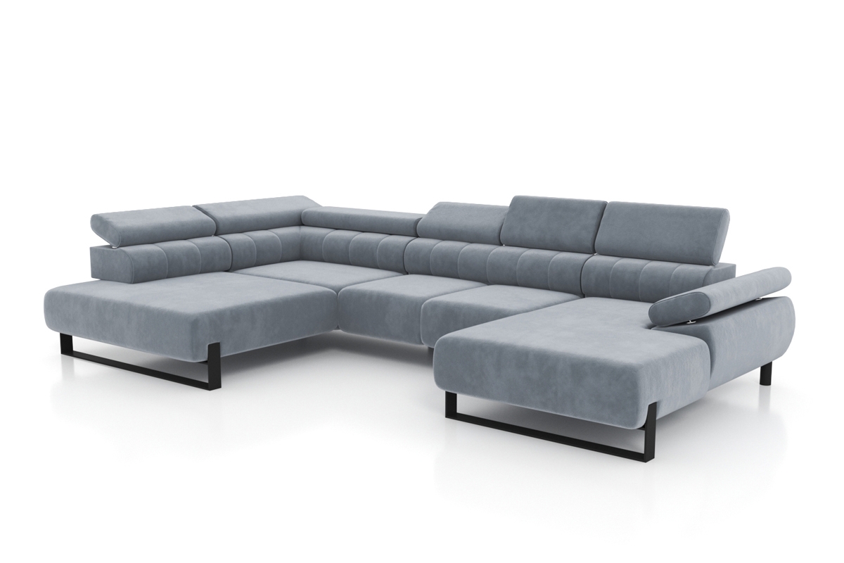 Set de canapea de colț cu scaun extensibil electric Verica XL narożnik do dużego salonu w kształcie u