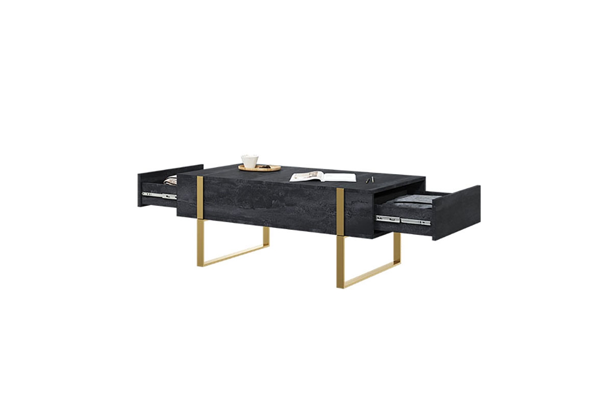 Verica dohányzóasztal - szénfekete / arany lábak moderní design