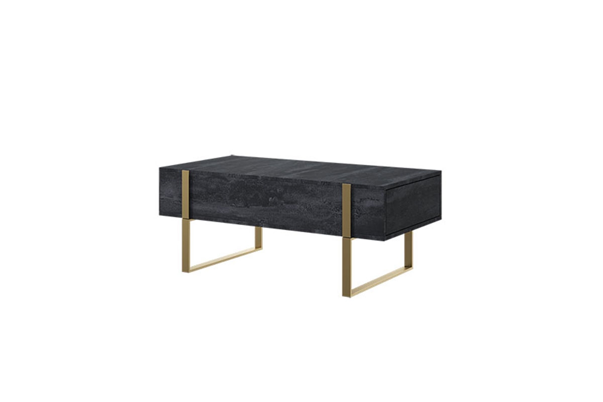 Konferenční stolek Verica - charcoal / zlaté nožky Stolik kawowy Verica - czarny beton / złote nóżki