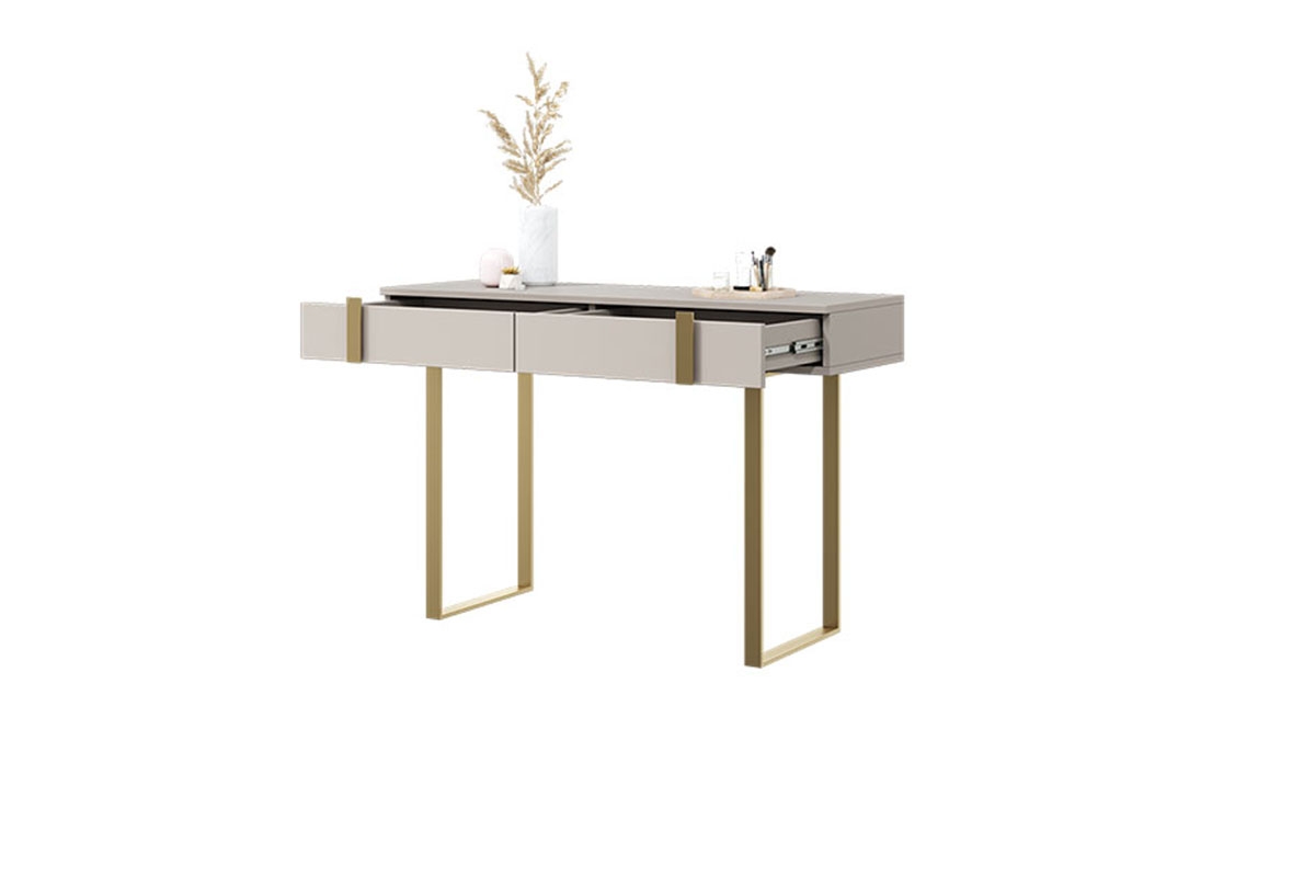 Toaletní/konzolový stolek Verica 120 cm - kašmírová / zlaté nožky vysoce kvalitní provedení