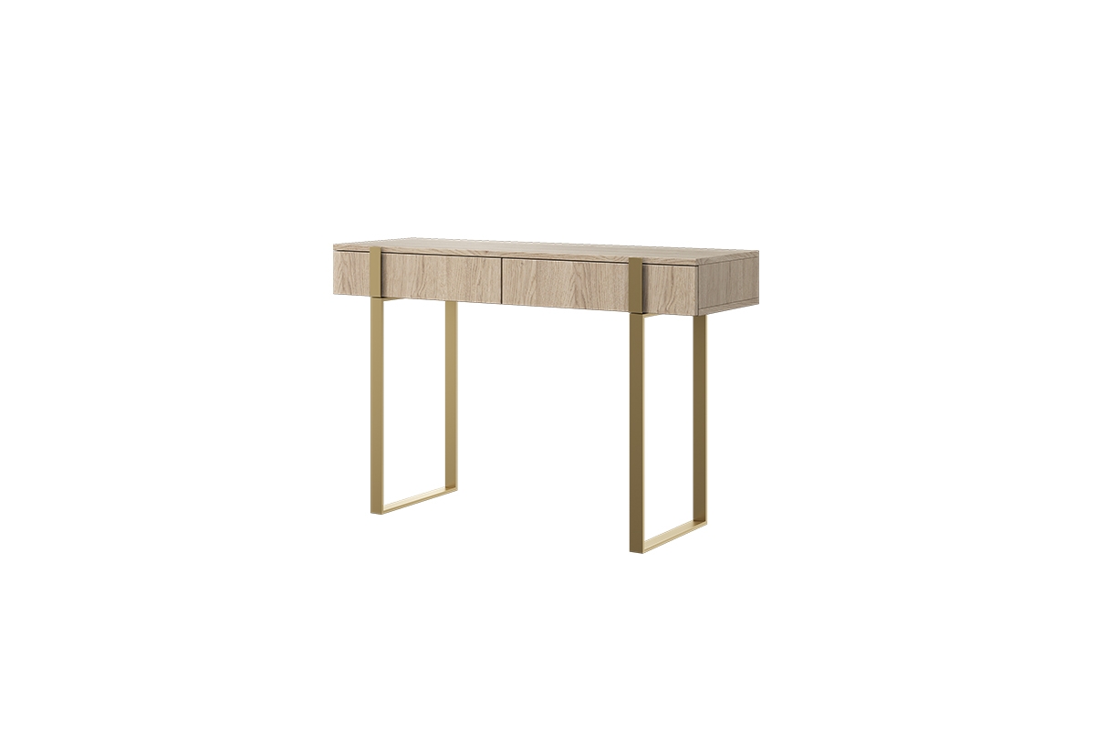 Toaletní/konzolový stolek Verica 120 cm - dub piškotový / zlaté nožky konzole