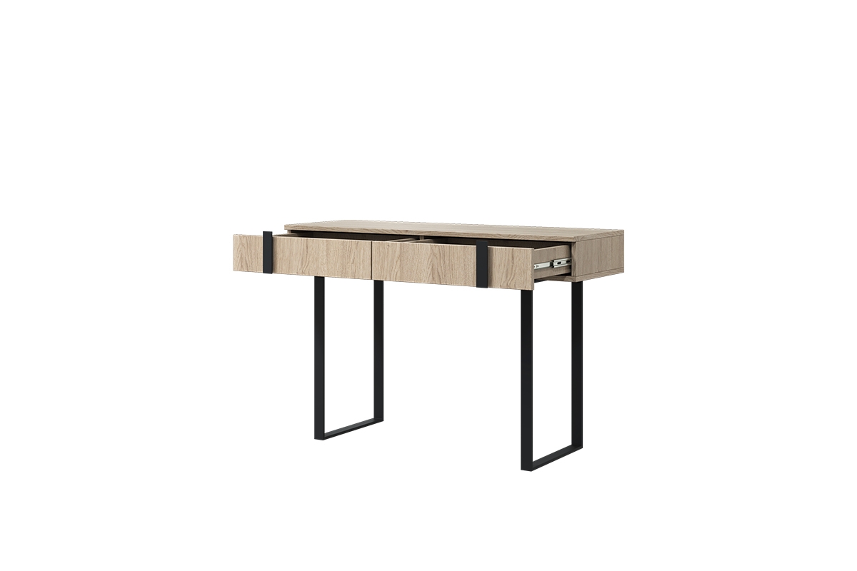 Verica modern konzolasztal/sminkasztal - szivacsos tölgy / fekete lábak Verica modern konzolasztal/sminkasztal - szivacsos tölgy / fekete lábak - belső