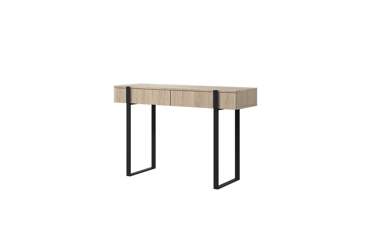 Verica modern konzolasztal/sminkasztal - szivacsos tölgy / fekete lábak Verica modern konzolasztal/sminkasztal - szivacsos tölgy / fekete lábak