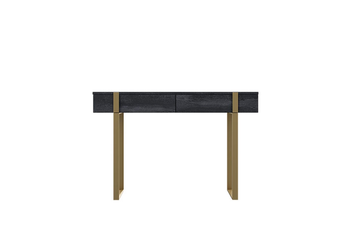 Verica modern konzolasztal/sminkasztal - szénfekete / arany lábak moderní design