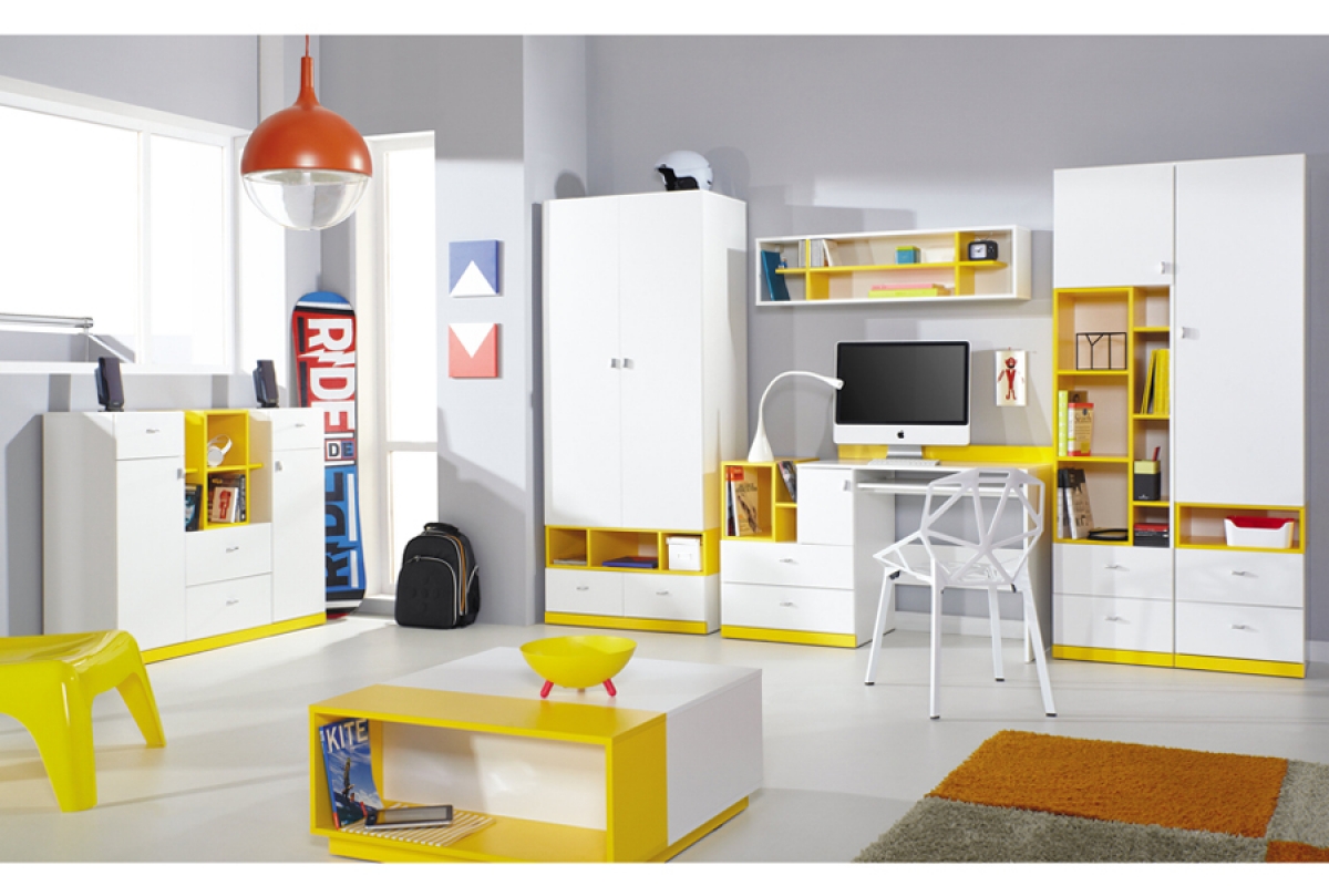 Komplet nábytku pre mládež Mobi - Systém A Moderný nábytok v dvoch farbách