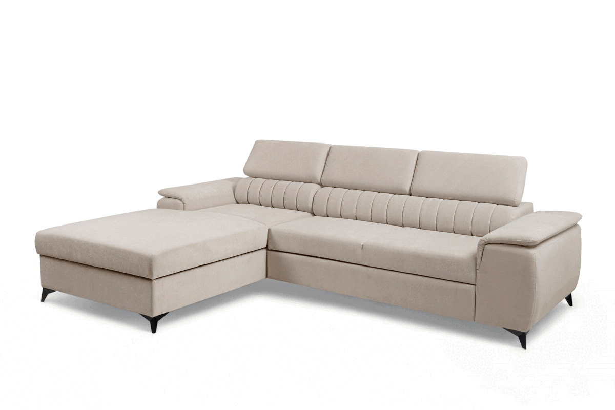 Rozkládací rohová sedací souprava Monrose Mini levá - béžová Pretty 03  Rohová sedací souprava Monrose L II rozkládací levá - béžová plusz Pretty 03 