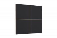 Obývací stěna RTV velká Celine - Dub wotan / Černý mat černé panele na sciane