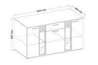 Komplet nábytku do obývacího pokoje Kaja s lamelami - černá / bílá Komoda třídveřová se zásuvkou Kaja