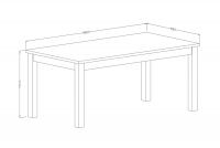 Stôl do jedálne Olin 94 - 180x95 cm - appenzeller fichte / Čierny mat stôl 180-95 Olin 94 - appenzeller fichte / čierny mat  - Rozmery