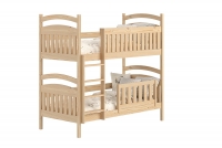 Dřevěná patrová postel Amely - Barva Borovice, rozměr 90x180 postel patrová  z drabinka