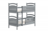 Dřevěná patrová postel Amely 80x180 - šedá postel patrová  z bezpieczna drabinka 
