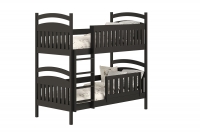 Amely háromszemélyes emeletes ágy - fekete, Méret 80x160 fekete postel patrová  z drabinka 