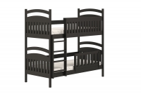 Posteľ poschodová drevená Amely - Farba Čierny, rozmer 80x160 čierny posteľ z bezpieczna drabinka 