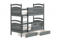 Dřevěná patrová postel Amely 80x160 - grafit grafit postel s zásuvkami 