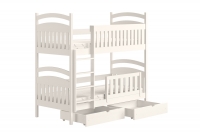 Posteľ poschodová drevená Amely - Farba Biely, rozmer 80x200 biale posteľ detská 