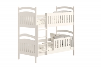 Dřevěná patrová postel Amely - Barva Bílý, rozměr 80x200 biale postel dětské Bez zásuvek