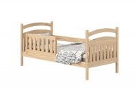 Posteľ detská drevená Amely - Farba Borovica, rozmer 80x200 posteľ detská so zábradlím