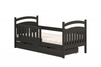 Posteľ detská drevená Amely - Farba Čierny, rozmer 80x190 čierny posteľ drevená 
