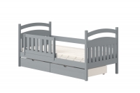 dřevěná dětská postel Amely - Barva šedý, rozměr 80x180 šedý postel dětské z miejscem na hračky 