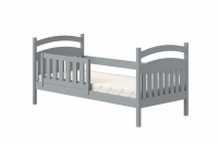 dřevěná dětská postel Amely - Barva šedý, rozměr 80x190 šedý postel dětské z barierka 