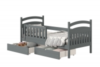 dřevěná dětská postel Amely - Barva grafit, rozměr 80x160 grafit postel s zásuvkami na hračky 