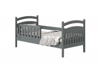 dřevěná dětská postel Amely - Barva grafit, rozměr 80x160 dřevěnýpostel z grafitowym barevným odstínu 
