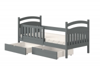 dřevěná dětská postel Amely - Barva grafit, rozměr 80x190 grafit postel s zásuvkami 