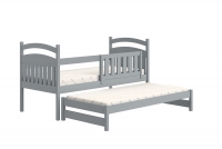 Detská posteľ prízemná výsuvna Amely - Farba šedý, rozmer 80x160 posteľ w szarym farbe 