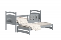 Detská posteľ prízemná výsuvna Amely - Farba šedý, rozmer 80x180 šedá posteľ z wysuwanym spaniem 