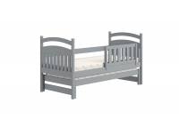 Detská posteľ prízemná výsuvna Amely - Farba šedý, rozmer 80x180 šedá posteľ detská 