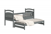 Detská posteľ prízemná výsuvna Amely - Farba grafit, rozmer 80x160 posteľ drevená 