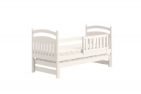 postel dětské přízemní výsuvná Amely - Barva Bílý, rozměr 80x160 lakované postel dětské 