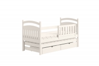 postel dětské přízemní výsuvná Amely - Barva Bílý, rozměr 90x180 postel drewniane s zásuvkami na hračky 