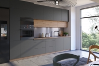 Kuchyňská skříň na vestavnou troubu a mikrovlnku Langen D60PM - Grey kolekce nábytku kuchennych Langen - Barevný odstín: Dub Artisan / Grey Mat 