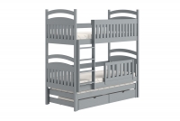 Patrová výsuvná postel Amely 80x200 pro 3 osoby - šedá dřevěnýpostel patrová  