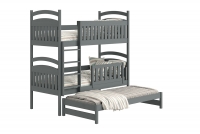  postel dětské patrová  výsuvná 3 os. Amely - Barva grafit, rozměr 80x160 grafit postel z drabinka