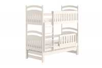 Detská posteľ poschodová výsuvna 3 os. Amely - Farba Biely, rozmer 90x200 posteľ so zábradlím zabezpieczajaca 