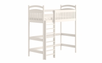 Dětská postel vyvýšená Amely ZP 006 - Barva Bílý, rozměr 80x160 dřevěná vyvýšená postel, w bialym barevným odstínu 