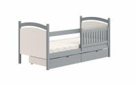 Detská posteľ s tabuľou Amely - Farba šedý, rozmer 80x160 bezpieczne lozkeczko dzieciece 