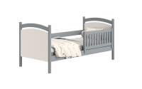 Detská posteľ s tabuľou Amely - Farba šedý, rozmer 80x190 šedá posteľ so zábradlím