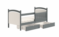 Detská posteľ s tabuľou Amely - Farba grafit, rozmer 90x190 drevená Detská posteľ 