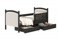 postel dětské s tabulí na suché mazání Amely - Barva Černý, rozměr 80x160 černé postel 